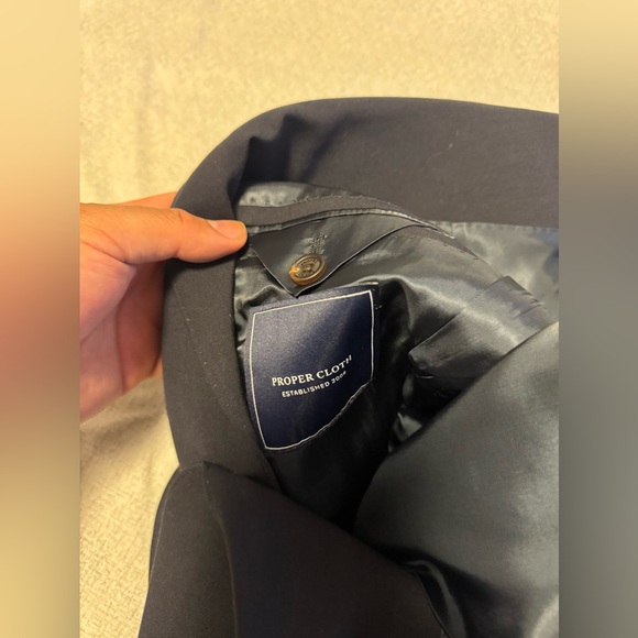 Proper Cloth Size 42 Black Sport Coat Blazer Jacket Men - Picture 4 of 5